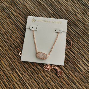 Elisa Rose Gold Iridescent Drusy Pendant Necklace